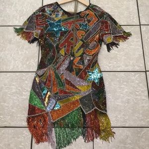 Silk hand beaded dress by Naeem Khan